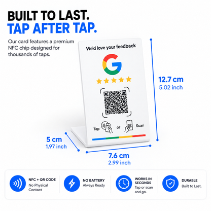 Nfc and Qr Code Standing Plaque