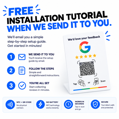 Nfc and Qr Code Standing Plaque