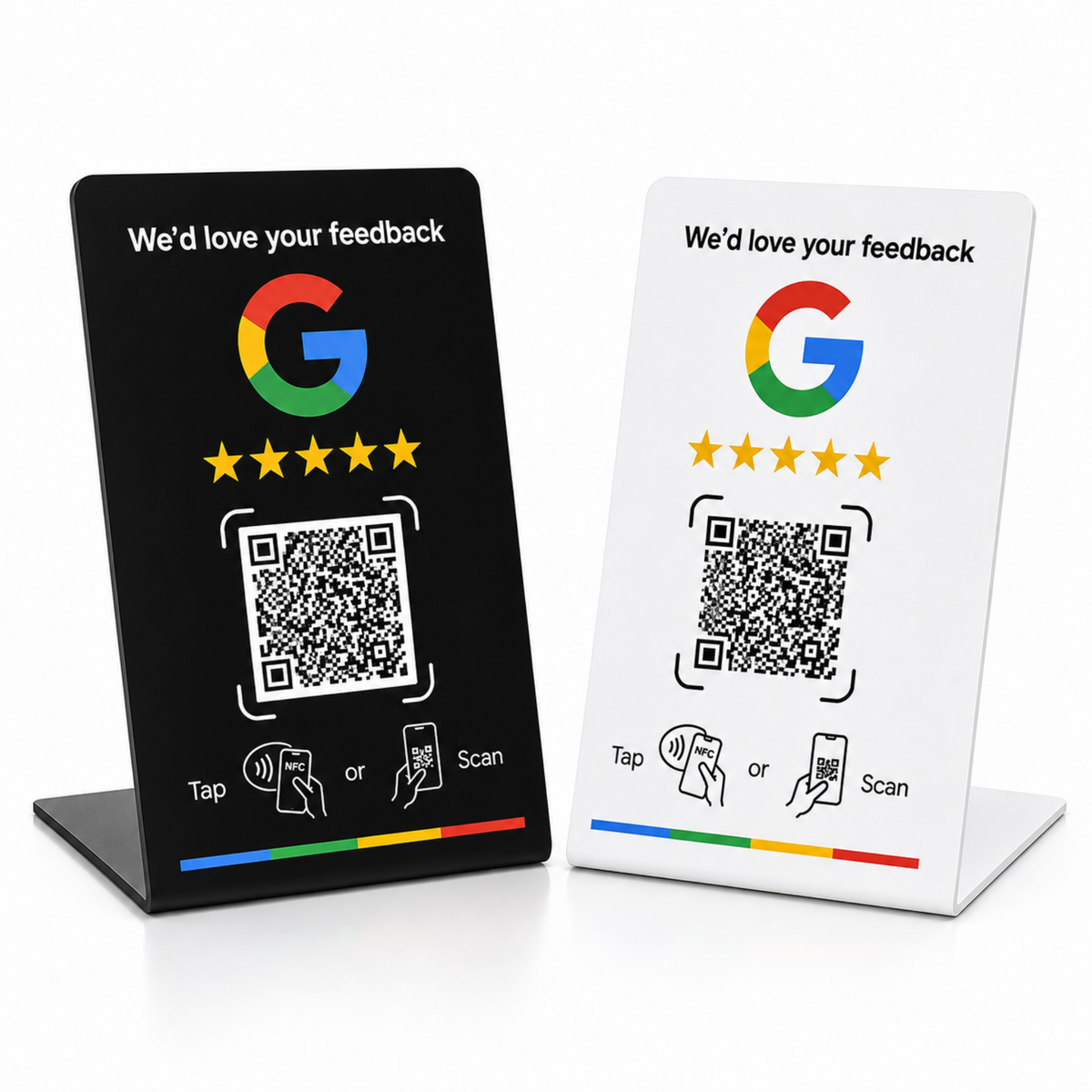 Nfc and Qr Code Standing Plaque