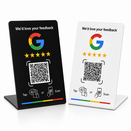 Nfc and Qr Code Standing Plaque