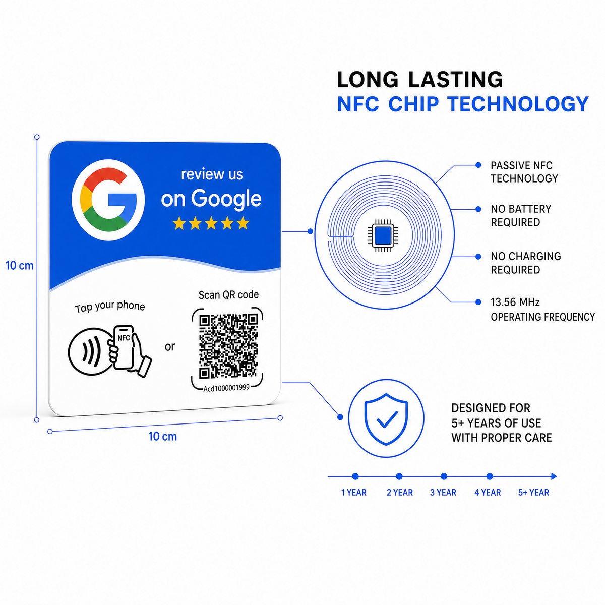 Nfc and Qr Code Adhesive Plaque